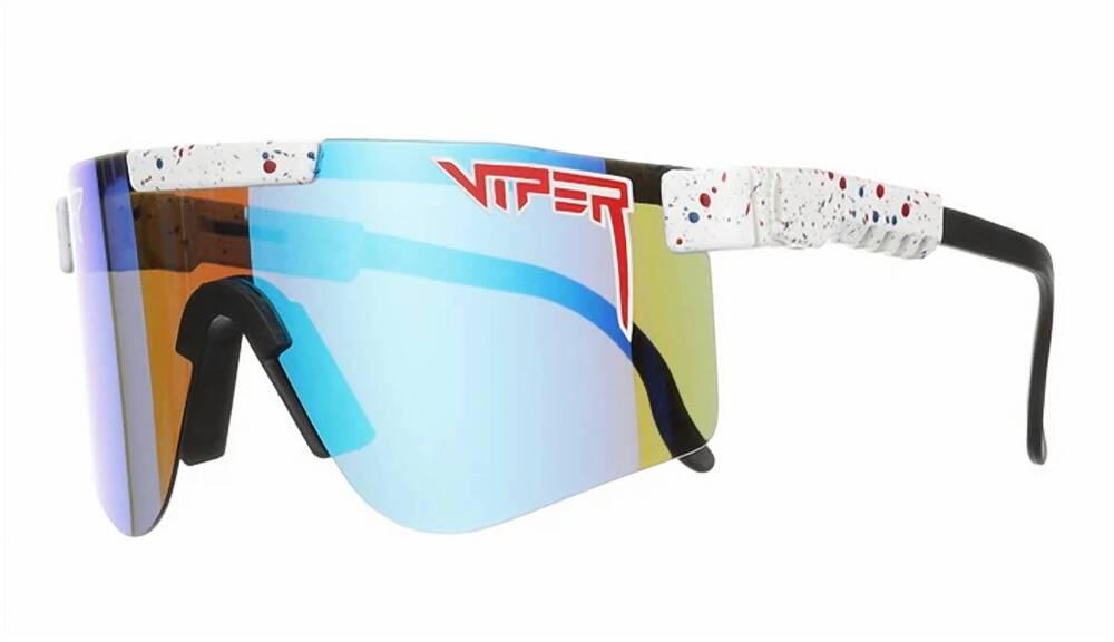 NEW PIT VIPER men's absolute freedom double wide polarized sunglasses in blue